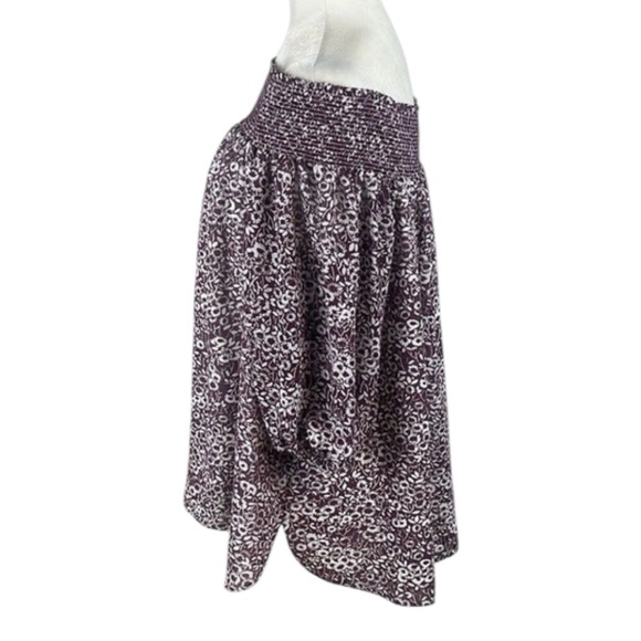 Loft Purple & White Floral Off The Shoulder Top Size M - Picture 2 of 9